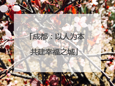 成都：以人为本 共建幸福之城