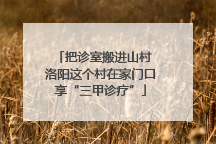 把诊室搬进山村 洛阳这个村在家门口享“三甲诊疗”