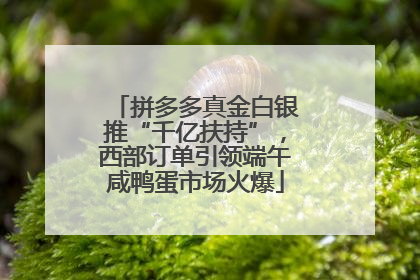 拼多多真金白银推“千亿扶持”，西部订单引领端午咸鸭蛋市场火爆