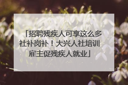 招聘残疾人可享这么多社补岗补！大兴人社培训雇主促残疾人就业