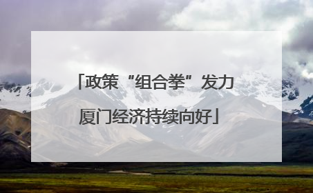 政策“组合拳”发力 厦门经济持续向好