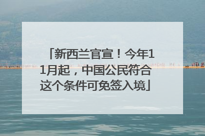 新西兰官宣！今年11月起，中国公民符合这个条件可免签入境