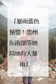 暴雨蓝色预警！贵州东南部等地局地有大暴雨