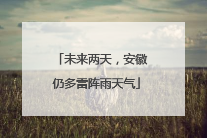 未来两天，安徽仍多雷阵雨天气