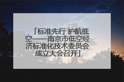 标准先行 护航低空——南京市低空经济标准化技术委员会成立大会召开