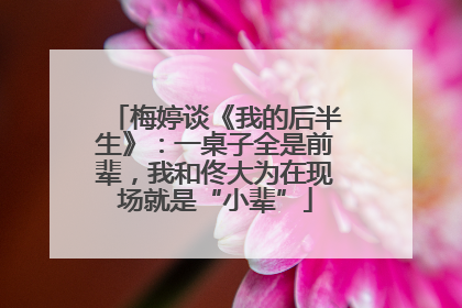 梅婷谈《我的后半生》：一桌子全是前辈，我和佟大为在现场就是“小辈”