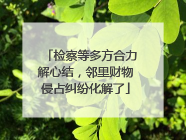 检察等多方合力解心结，邻里财物侵占纠纷化解了