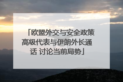 欧盟外交与安全政策高级代表与伊朗外长通话 讨论当前局势