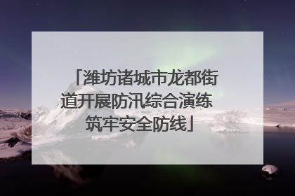 潍坊诸城市龙都街道开展防汛综合演练 筑牢安全防线