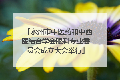 永州市中医药和中西医结合学会眼科专业委员会成立大会举行
