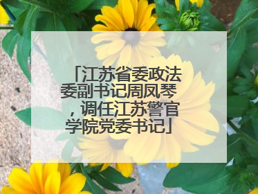 江苏省委政法委副书记周凤琴，调任江苏警官学院党委书记