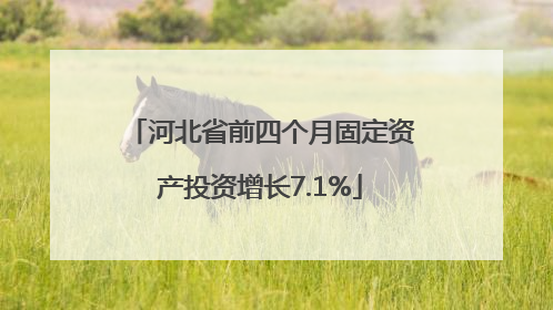 河北省前四个月固定资产投资增长7.1%