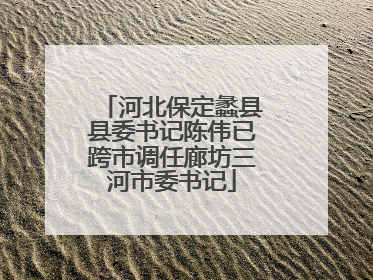 河北保定蠡县县委书记陈伟已跨市调任廊坊三河市委书记