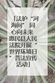 法护“河海间” 同心向未来 惠民县人民法院开展“世界环境日”普法宣传活动