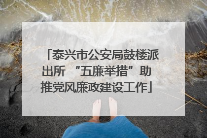 泰兴市公安局鼓楼派出所 “五廉举措”助推党风廉政建设工作