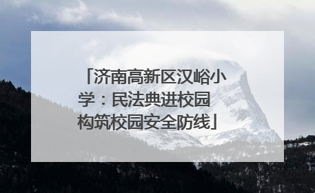济南高新区汉峪小学：民法典进校园 构筑校园安全防线