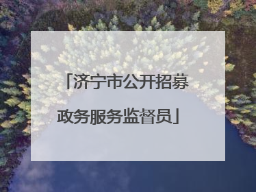 济宁市公开招募政务服务监督员