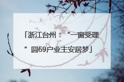 浙江台州：“一窗受理”圆69户业主安居梦