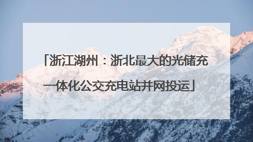 浙江湖州：浙北最大的光储充一体化公交充电站并网投运