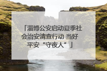 淄博公安启动夏季社会治安清查行动 当好平安“守夜人”