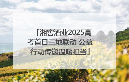 湘窖酒业2025高考首日三地联动 公益行动传递温暖担当