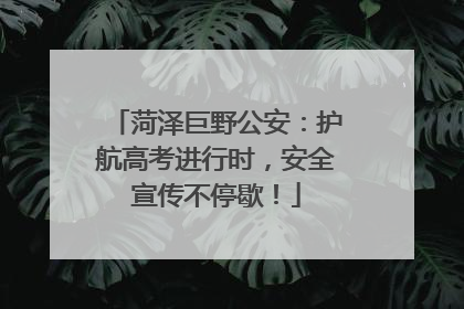 菏泽巨野公安：护航高考进行时，安全宣传不停歇！