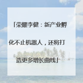 荣耀李健：新产业孵化不止机器人，还将打造更多增长曲线