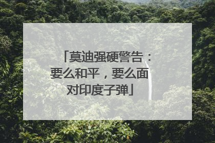 莫迪强硬警告：要么和平，要么面对印度子弹