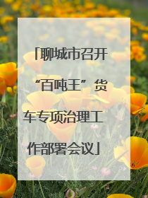 聊城市召开“百吨王”货车专项治理工作部署会议