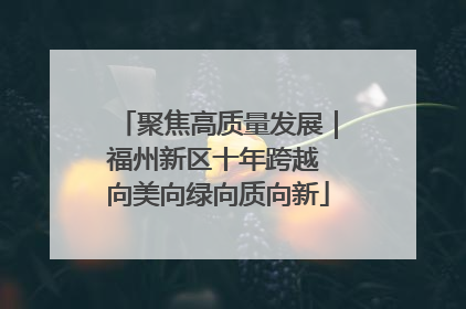 聚焦高质量发展｜福州新区十年跨越 向美向绿向质向新