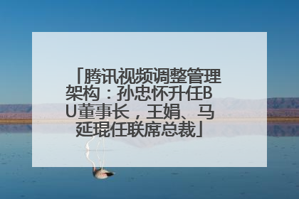 腾讯视频调整管理架构：孙忠怀升任BU董事长，王娟、马延琨任联席总裁