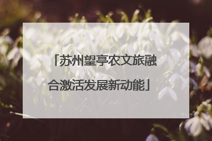 苏州望亭农文旅融合激活发展新动能