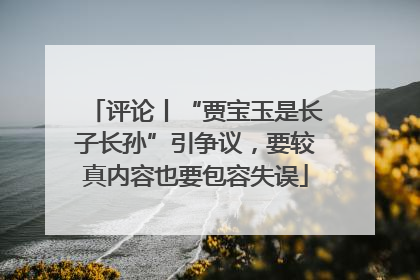 评论丨“贾宝玉是长子长孙”引争议，要较真内容也要包容失误