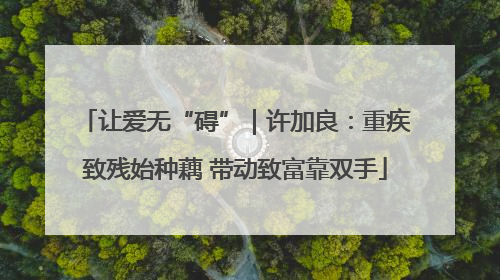 让爱无“碍”｜许加良：重疾致残始种藕 带动致富靠双手