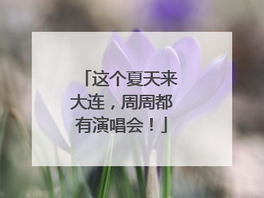 这个夏天来大连，周周都有演唱会！
