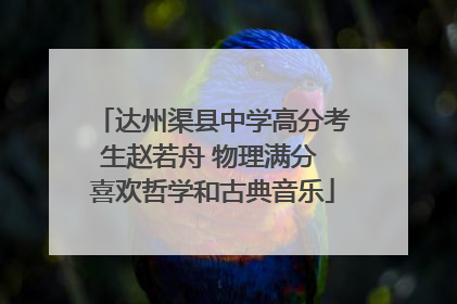 达州渠县中学高分考生赵若舟 物理满分 喜欢哲学和古典音乐