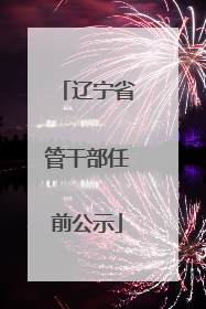 辽宁省管干部任前公示