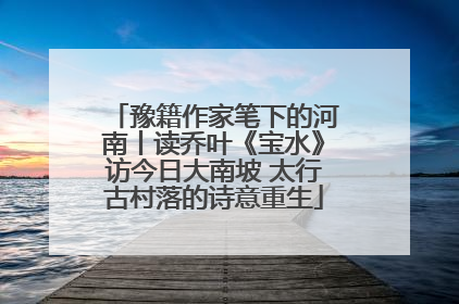 豫籍作家笔下的河南丨读乔叶《宝水》访今日大南坡 太行古村落的诗意重生