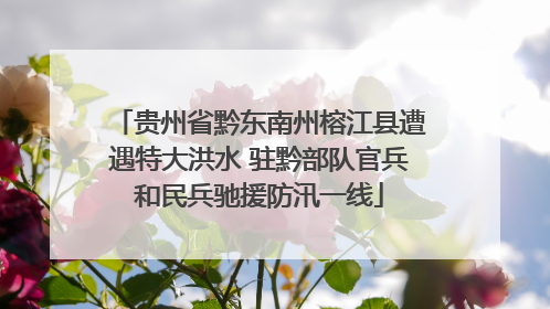 贵州省黔东南州榕江县遭遇特大洪水 驻黔部队官兵和民兵驰援防汛一线