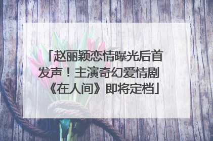 赵丽颖恋情曝光后首发声！主演奇幻爱情剧《在人间》即将定档
