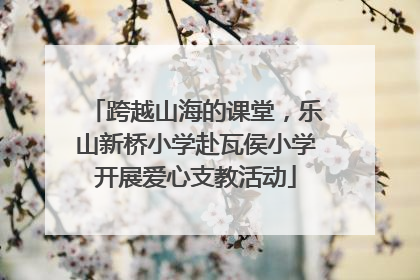 跨越山海的课堂，乐山新桥小学赴瓦侯小学开展爱心支教活动