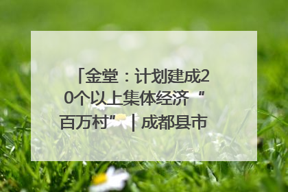 金堂：计划建成20个以上集体经济“百万村”｜成都县市新城高质量发展
