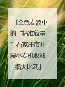 金色麦浪中的“精准较量”石家庄市开展小麦机收减损大比武