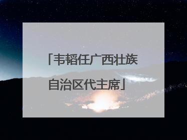 韦韬任广西壮族自治区代主席