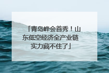 青岛峰会首秀！山东低空经济全产业链实力藏不住了