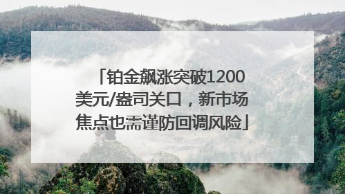 铂金飙涨突破1200美元/盎司关口，新市场焦点也需谨防回调风险