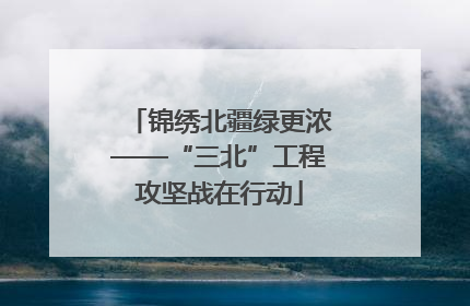 锦绣北疆绿更浓——“三北”工程攻坚战在行动