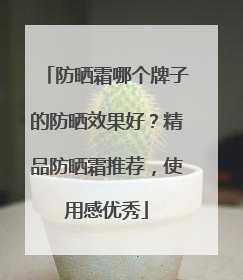 防晒霜哪个牌子的防晒效果好？精品防晒霜推荐，使用感优秀