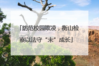 防范校园欺凌，衡山检察以法守“未”成长