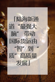 陆海新通道“最强大脑” 带动国际货运由“智”到“质”高质量发展